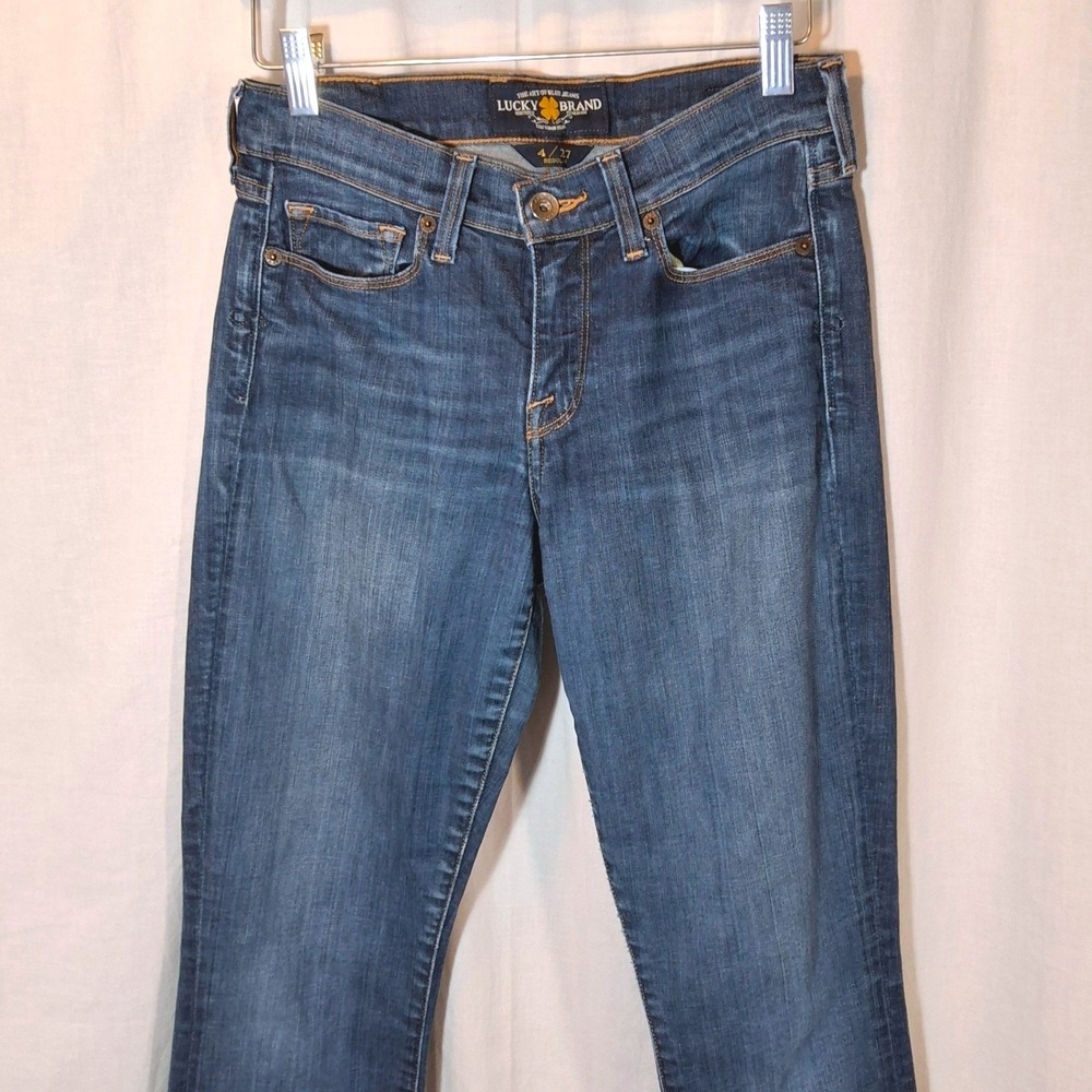 Vtg Lucky Brand Sofia Bootcut Jeans 4/27 Dark Wash Embroidered Pockets Boho Y2K - Picture 6 of 9